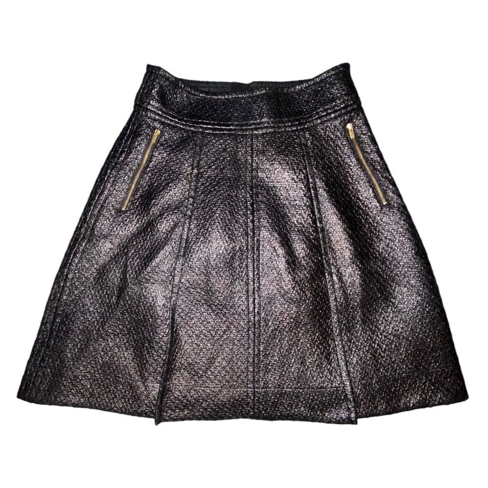 Banana Republic Faux Leather Pleated Skirt sz 2